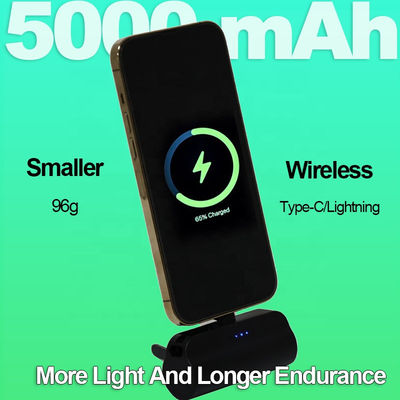 Superlight Fast Charging Portable 5000mAh Power Bank 96g With In Built Holder
