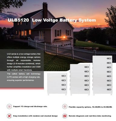 OEM 51.2V 10KW Lifepo4 Stackable Lithium Battery Pack For Solar Energy System
