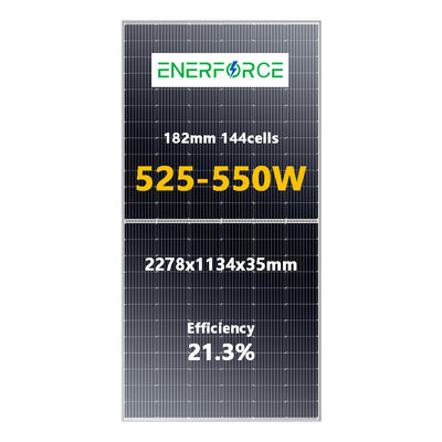 500W 550W Bifacial Photovoltaic Panels 48V Solar Bifacial PV Panels